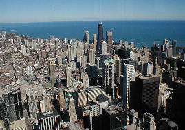 North view of Chicago and Lake Michigan