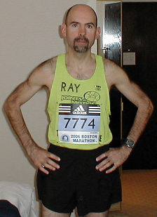 Ray ready to leave hotel room