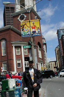 Ray under marathon banner